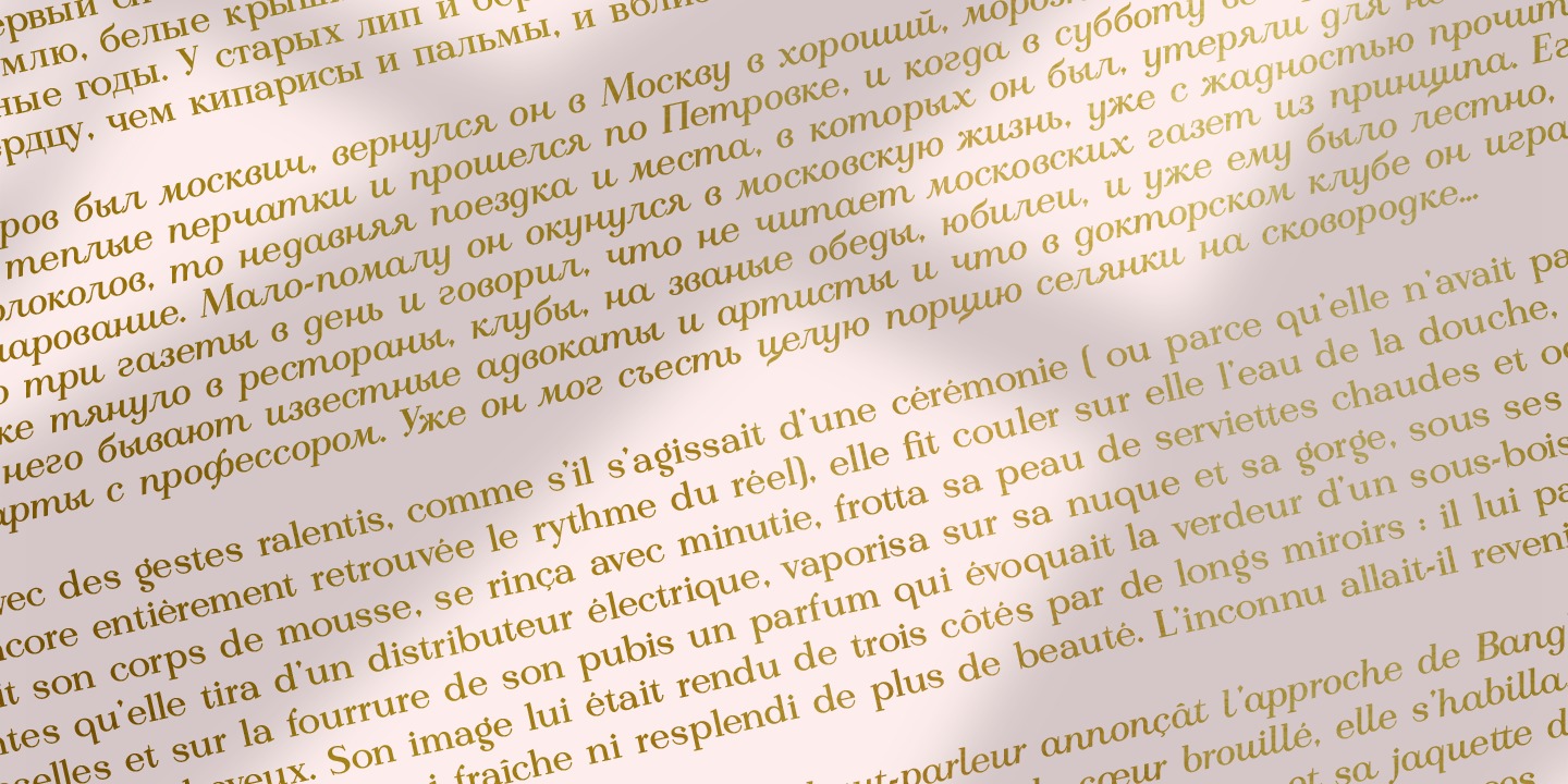 Ejemplo de fuente Calmius Italic